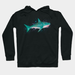 Geometric Design Shark Print Hoodie